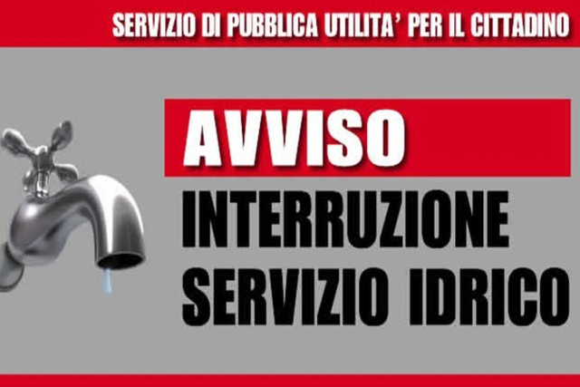 Interruzione servizio idrico 13 ottobre 2024